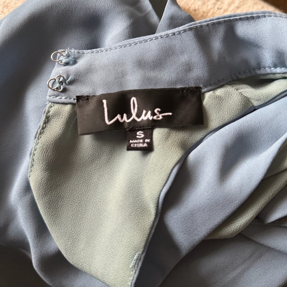 Lulus Groove Thing Mini Swing Dress S Slate Blue - Picture 6 of 10